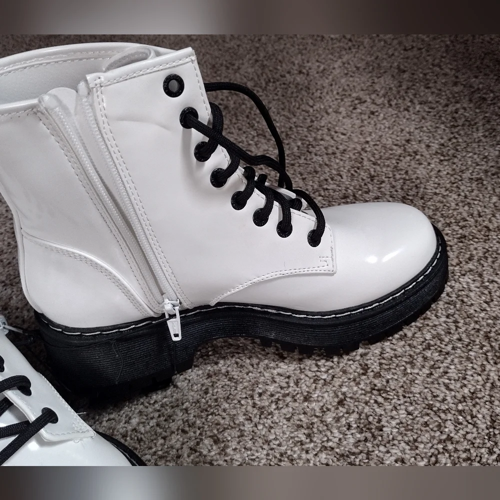 Madden NYC White Lug Boots - Picture 3 of 8